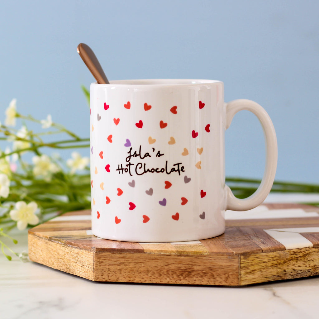 Personalised Favourite Drink Heart Mug For Her