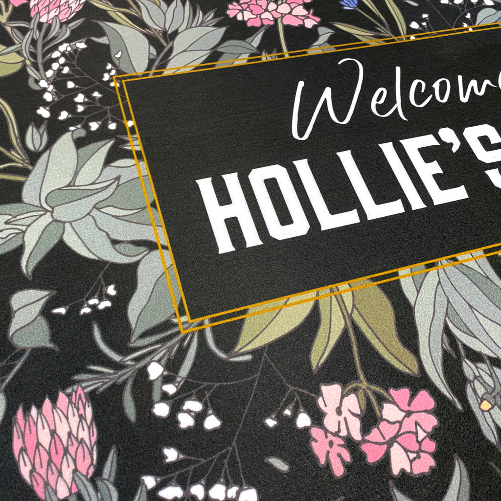 Personalised Floral Print Doormat For The Home