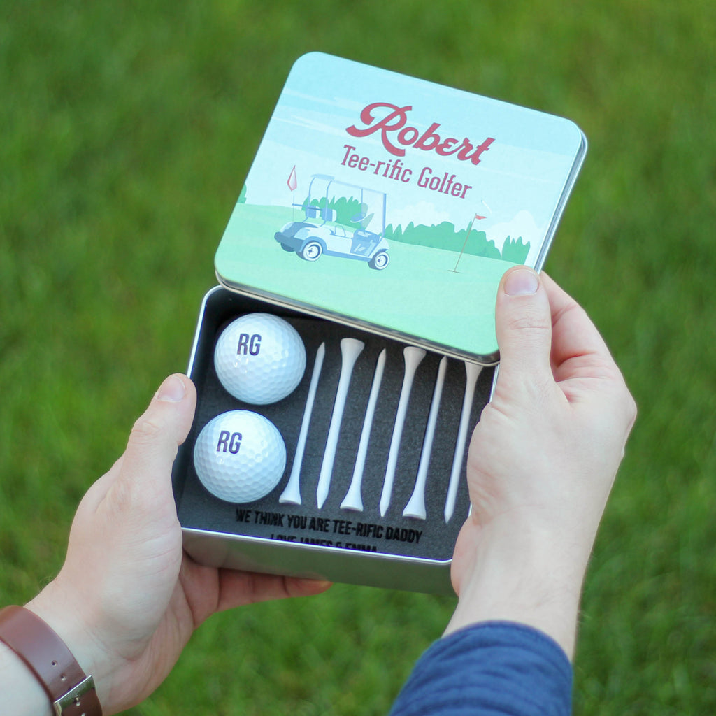 Personalised Golf Cart Tin Gift Set For Him
