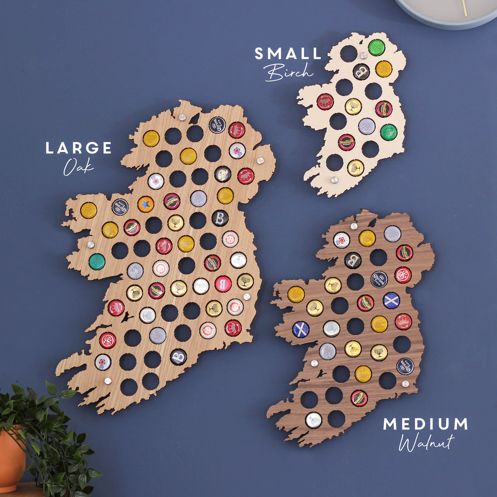 Personalised Ireland Beer Cap Map Wall Art