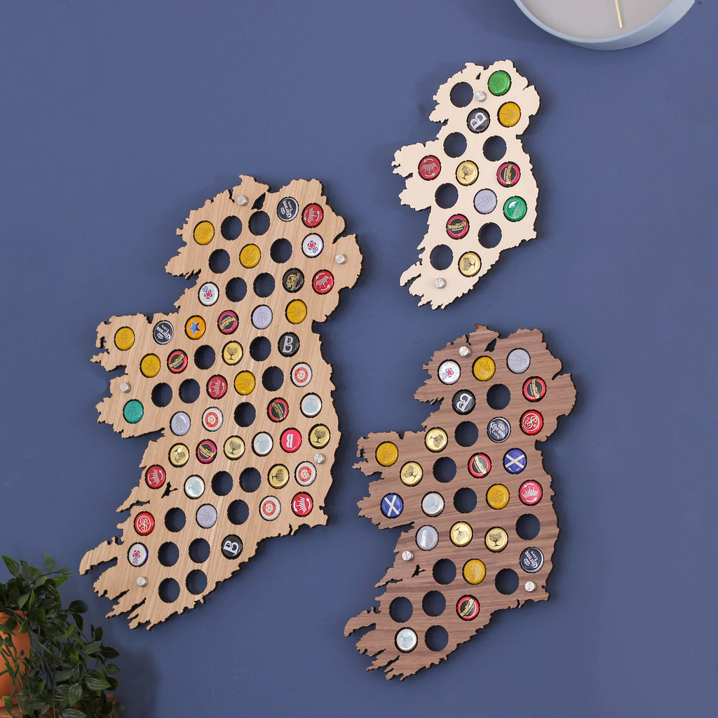 Personalised Ireland Beer Cap Map Wall Art