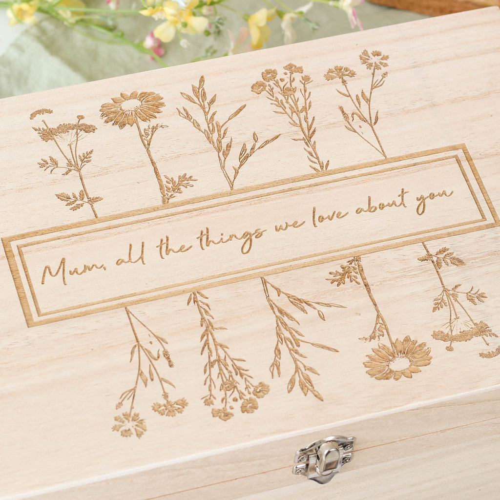 Personalised Mother's Day Floral Keepsake Box