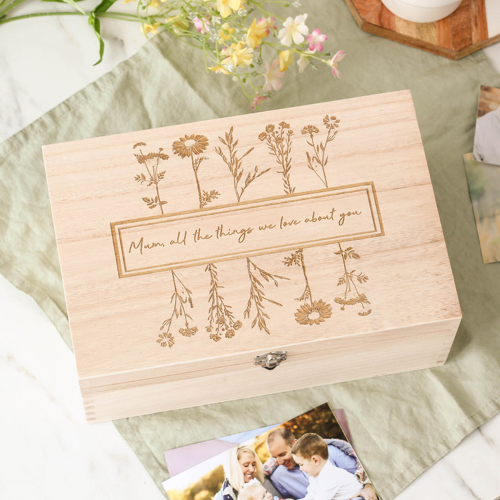 Personalised Mother's Day Floral Keepsake Box