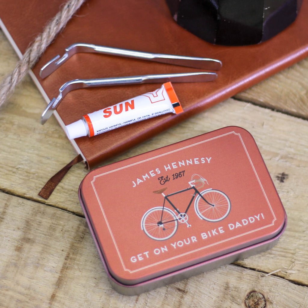 Personalised Retro Bike Puncture Repair Kit Gift