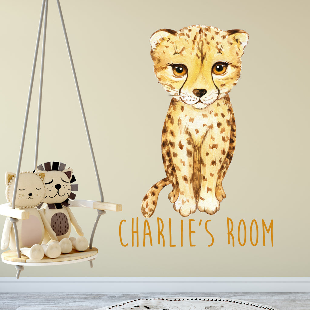 Personalised Safari Animal Wall Sticker For Kids Room