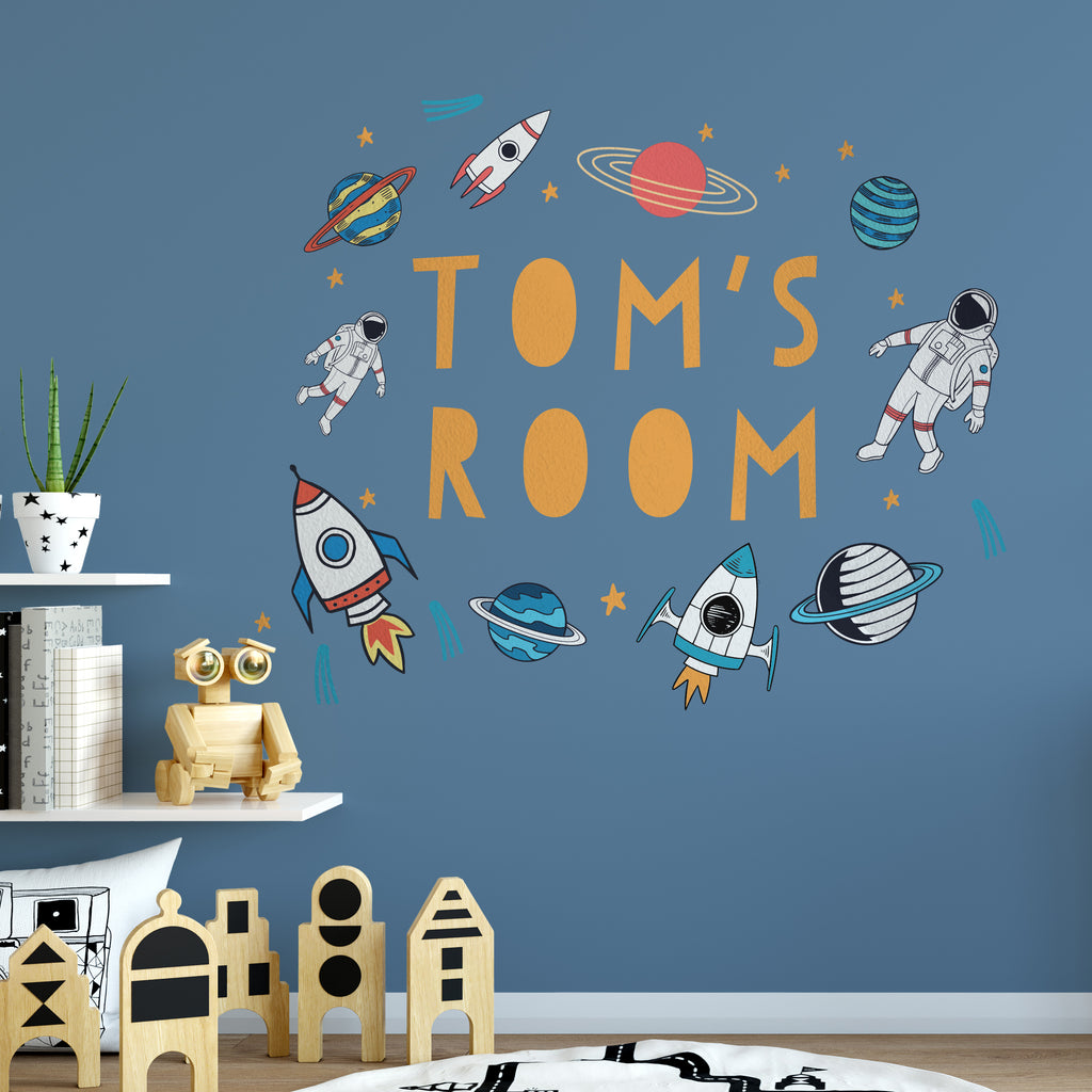 Personalised Space Wall Sticker For Kids Room