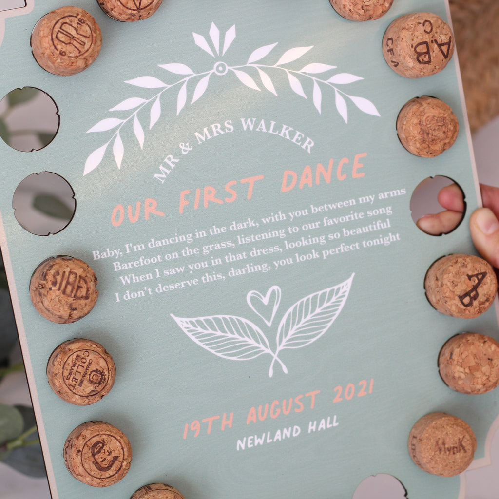 Personalised Wedding First Dance Cork Collector