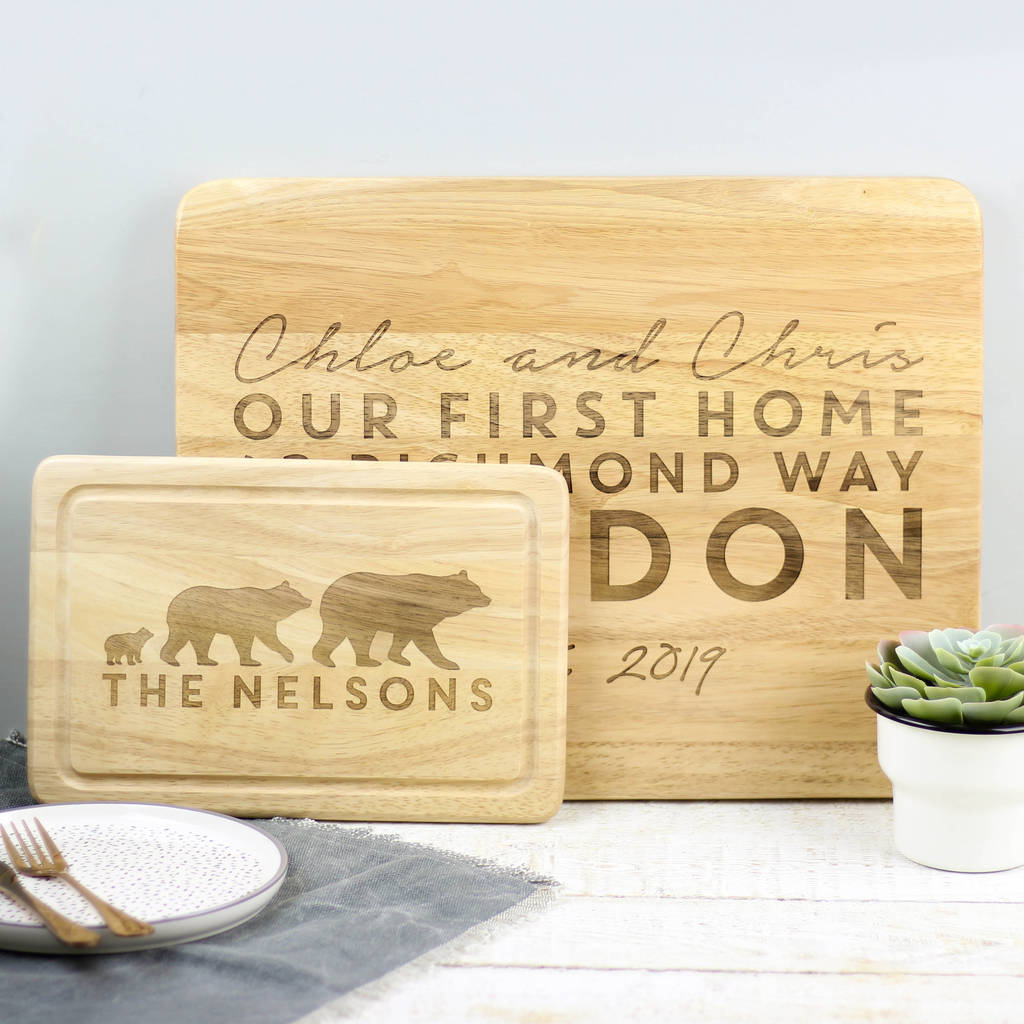 Personalised Wreath Chopping Board Gift For The Home