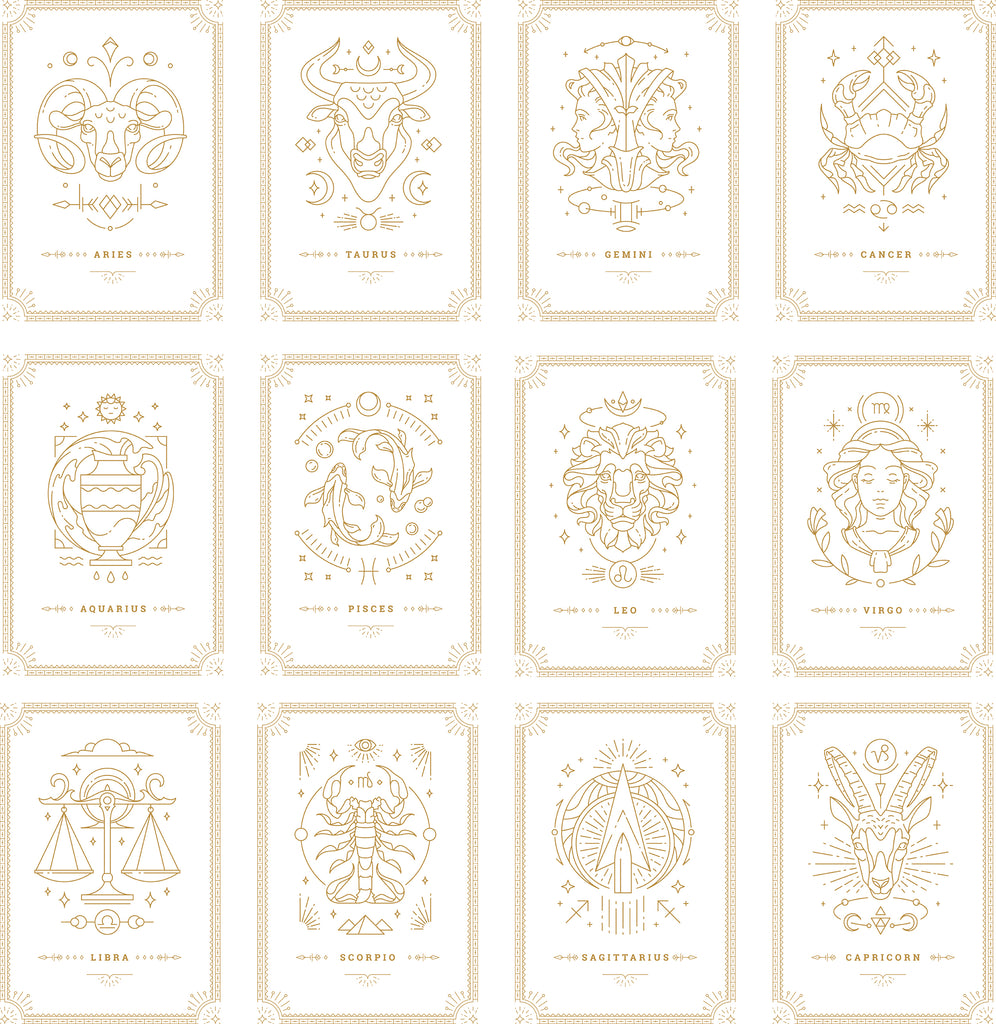 Personalised Zodiac Star Sign Metallic Foil Print