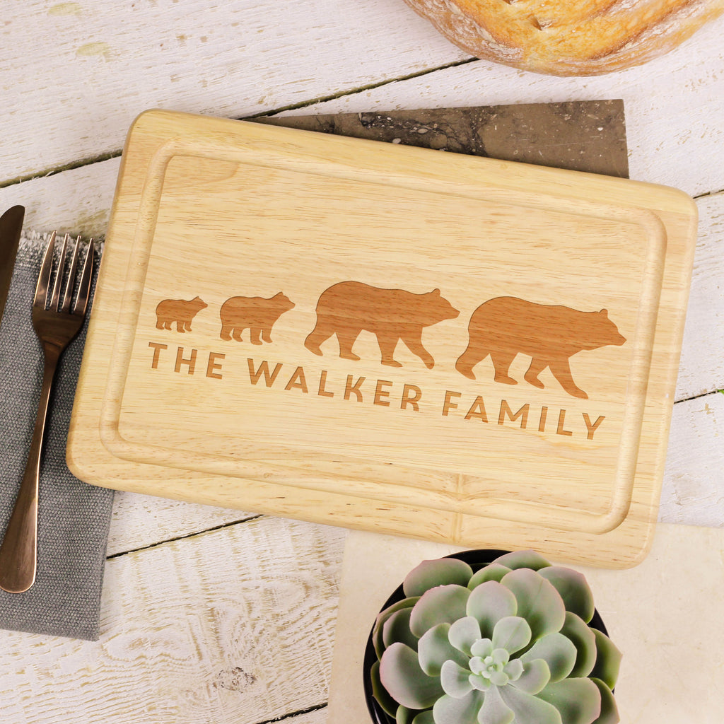 Personalised Bear Family Chopping Board