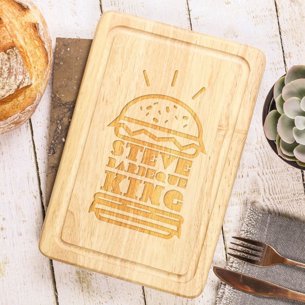 Personalised Barbecue Burger Chopping Board For Him