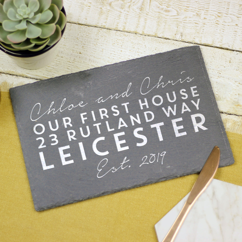 Personalised First Home Slate Board