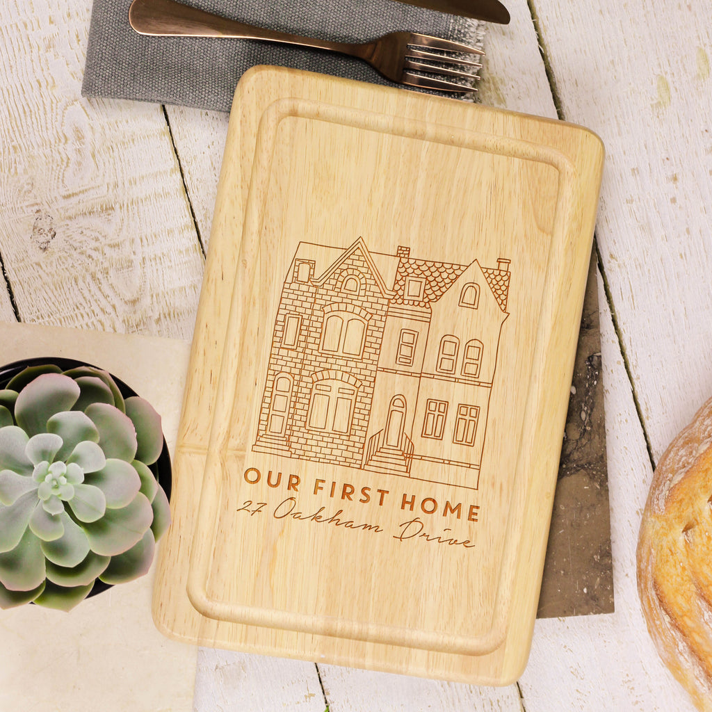 Personalised First House Chopping Board