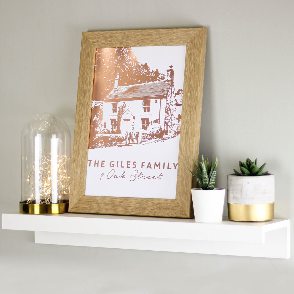 Personalised First House Metallic Print