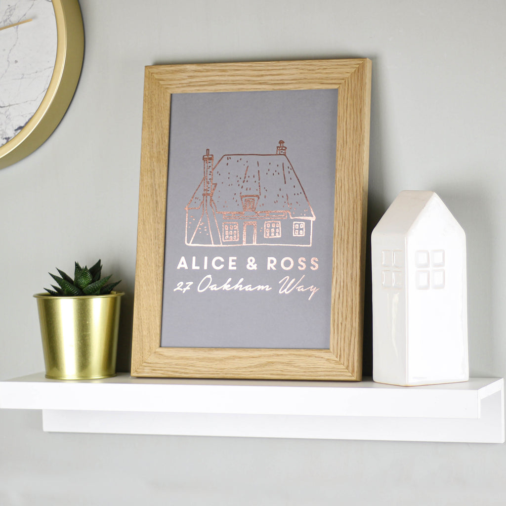 Personalised First House Metallic Print