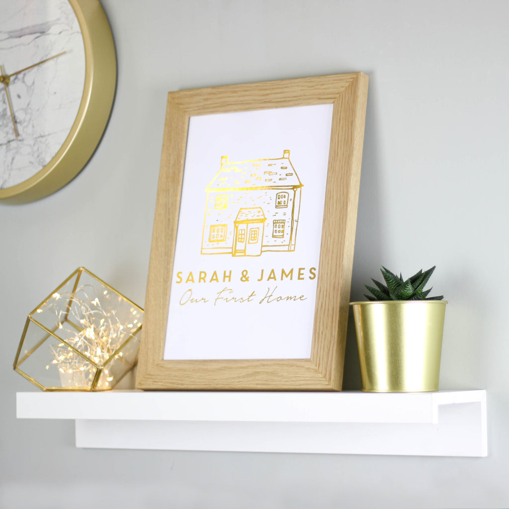 Personalised First House Metallic Print