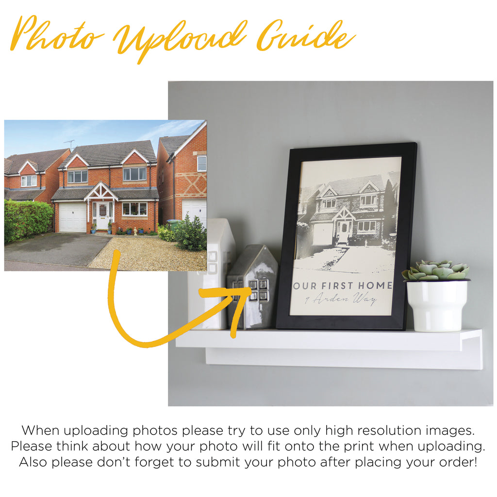 Personalised First House Metallic Print