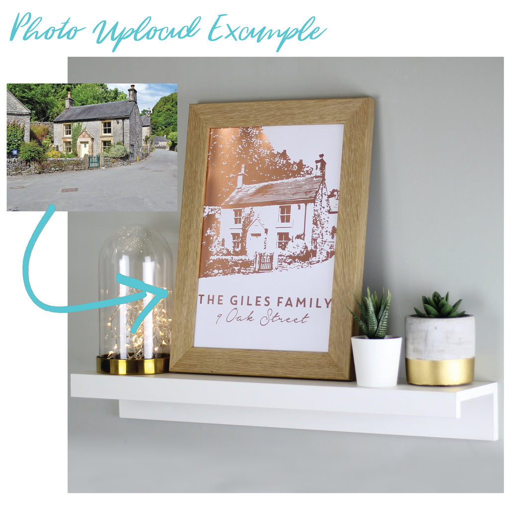 Personalised First House Metallic Print