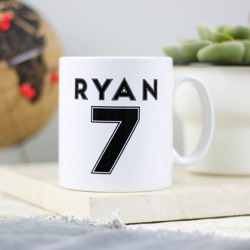 Personalised Football Shirt Number Mug