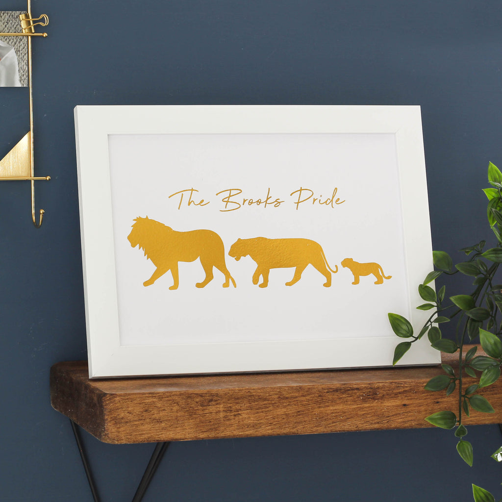 Personalised Lion Family Foil Print