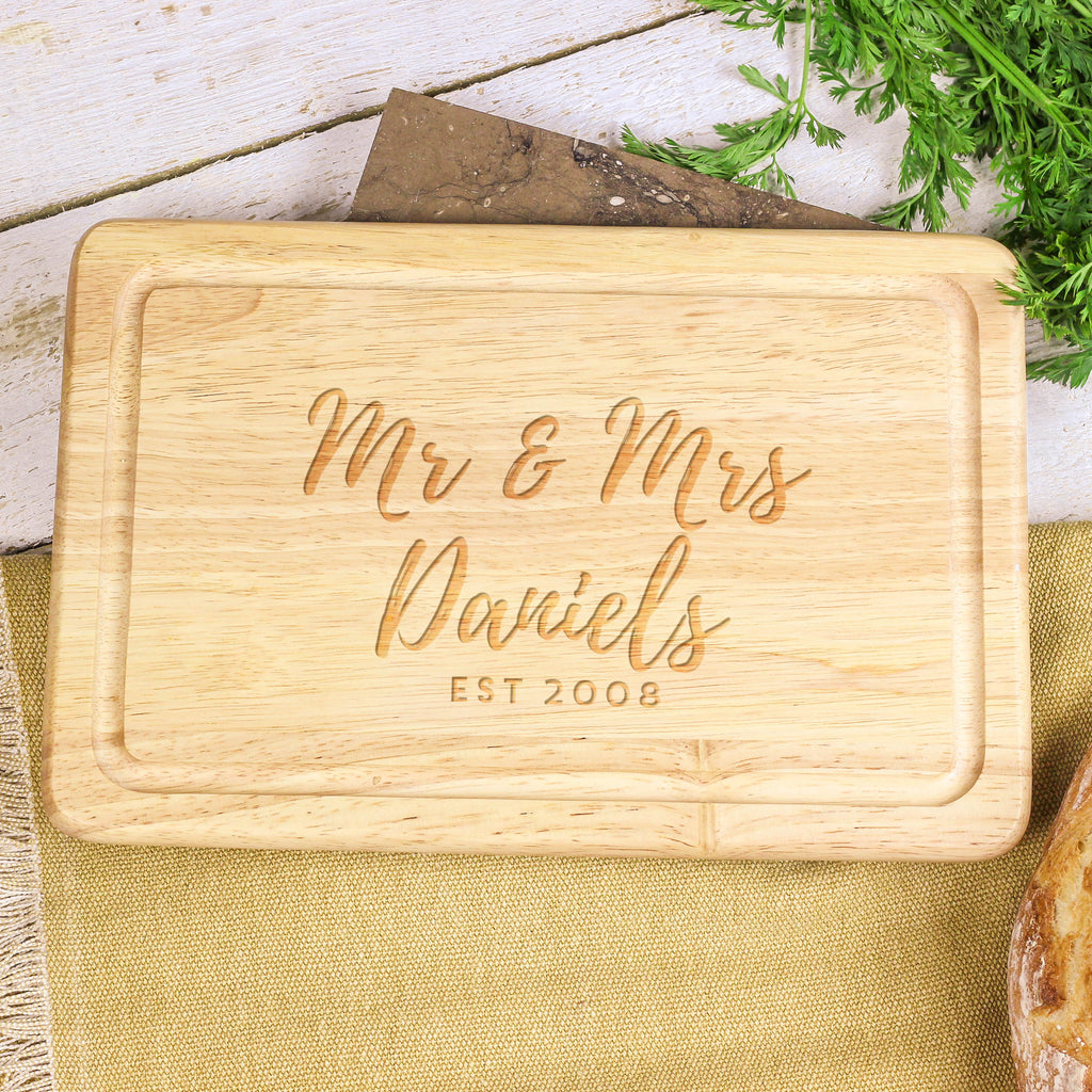 Personalised Mr And Mrs Chopping Board