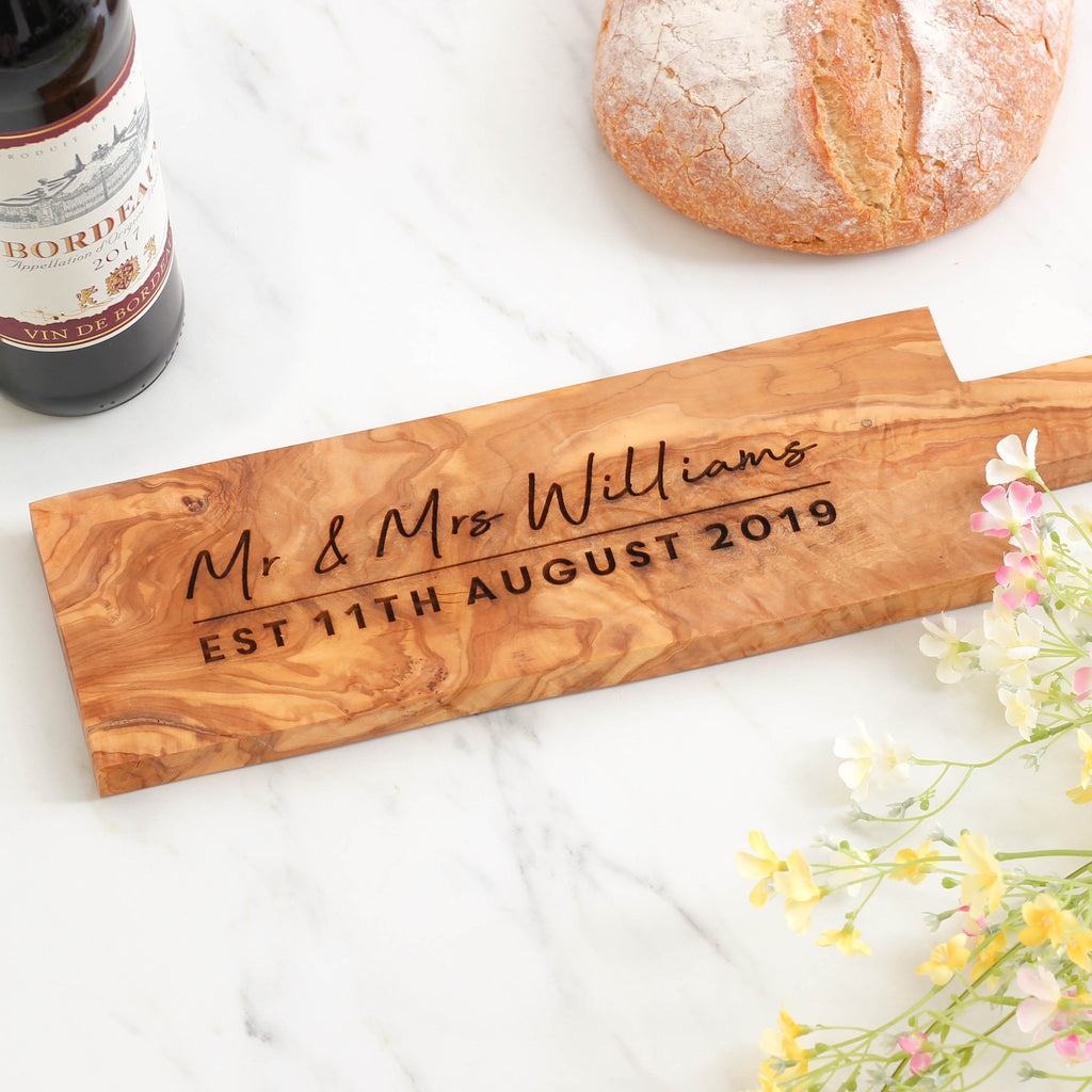 Personalised Mr And Mrs Olive Board