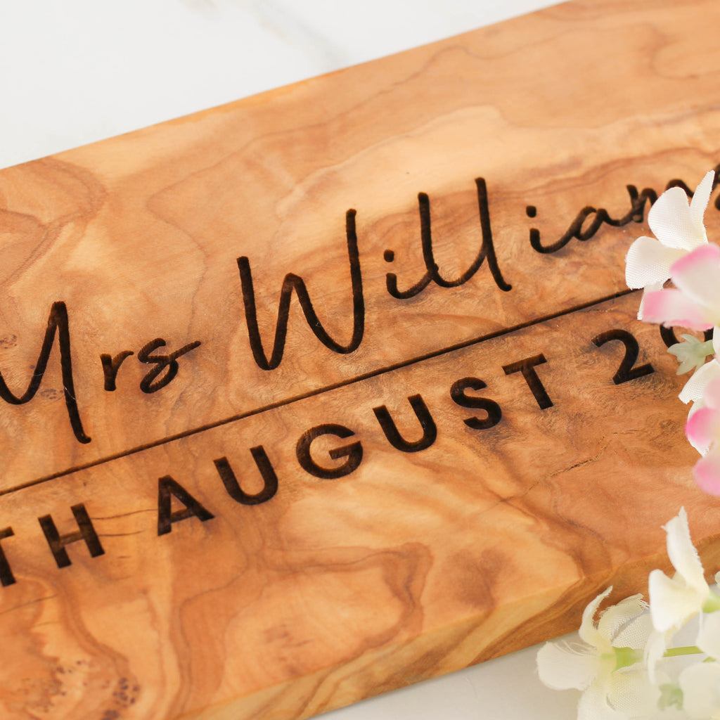 Personalised Mr And Mrs Olive Board