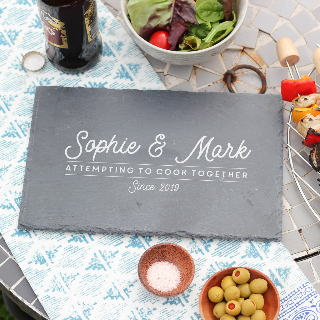 Personalised Slate Attempting To Cook Board