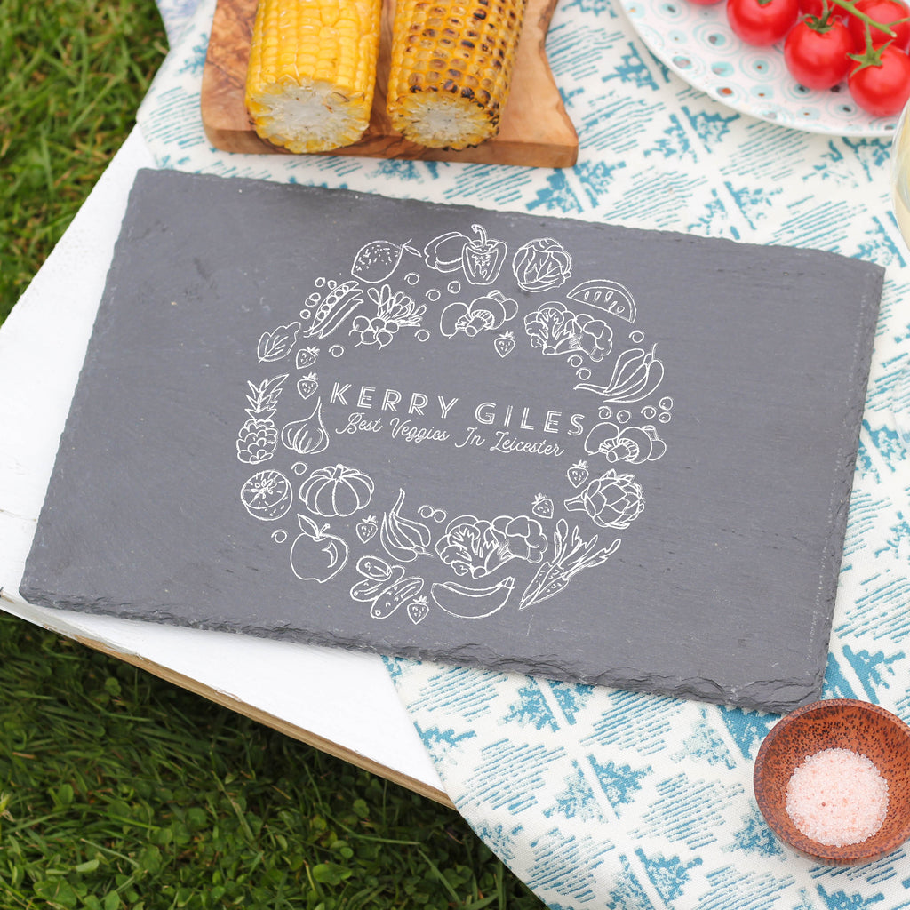 Personalised Veggie Wreath Slate Board