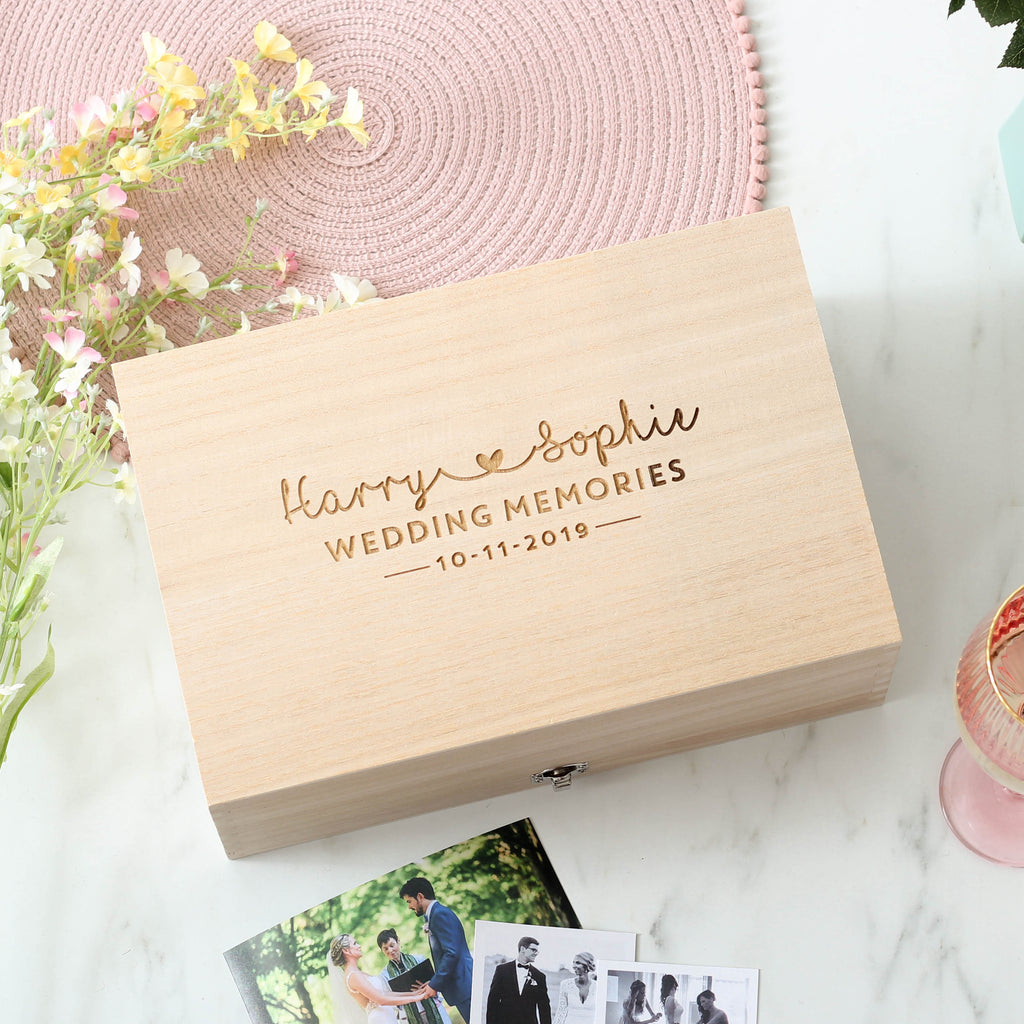 Personalised Wedding Memories Gift Keepsake Box