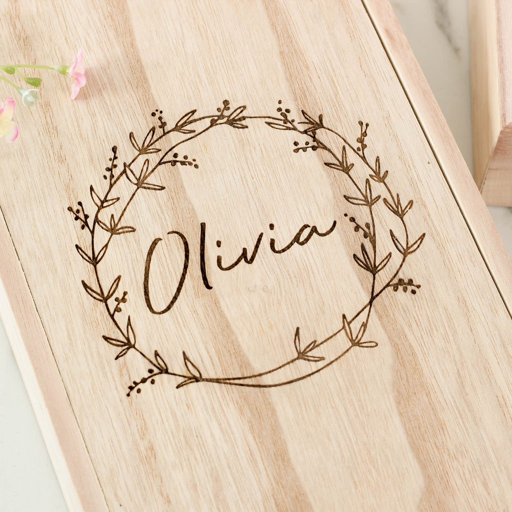 Personalised Wooden Jewellery Box With Mirror