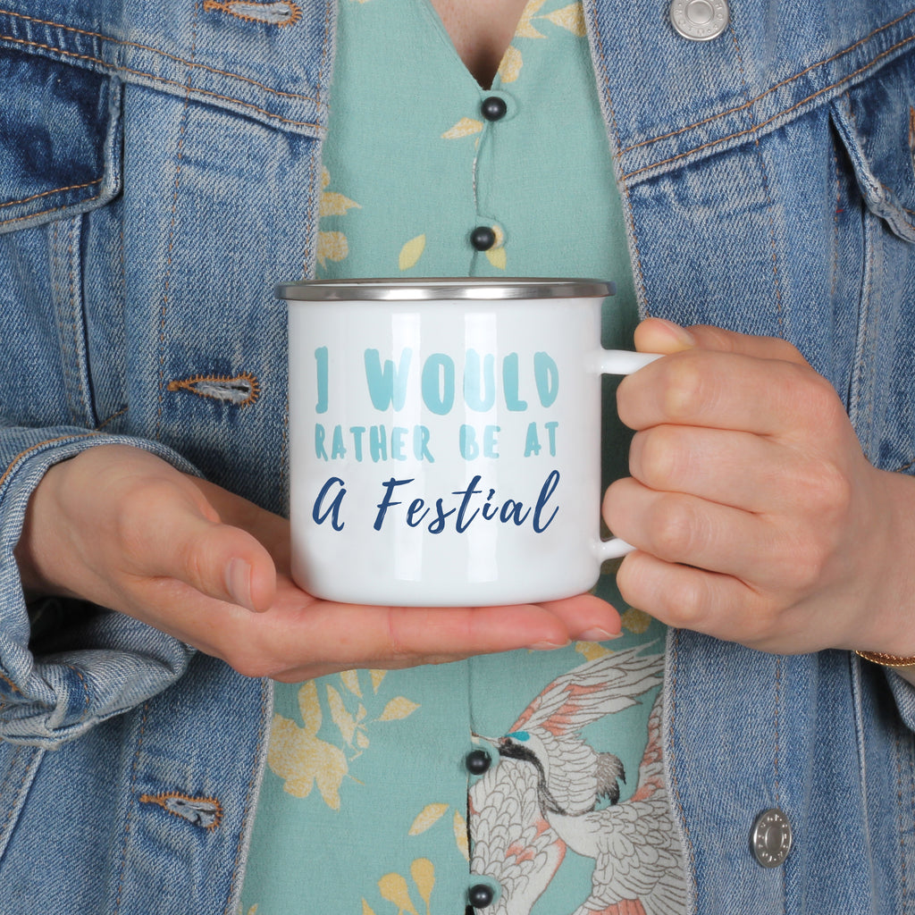Personalised Would Rather Be At A Festival Mug