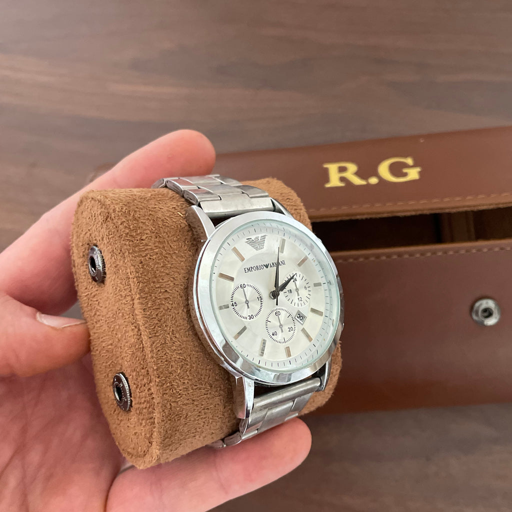 Personalised Luxury Foiled Watch Holder Case For Him