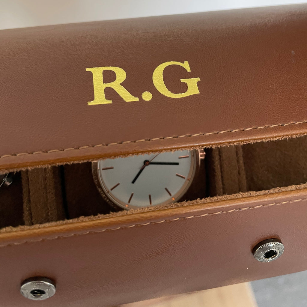 Personalised Luxury Foiled Watch Holder Case For Him