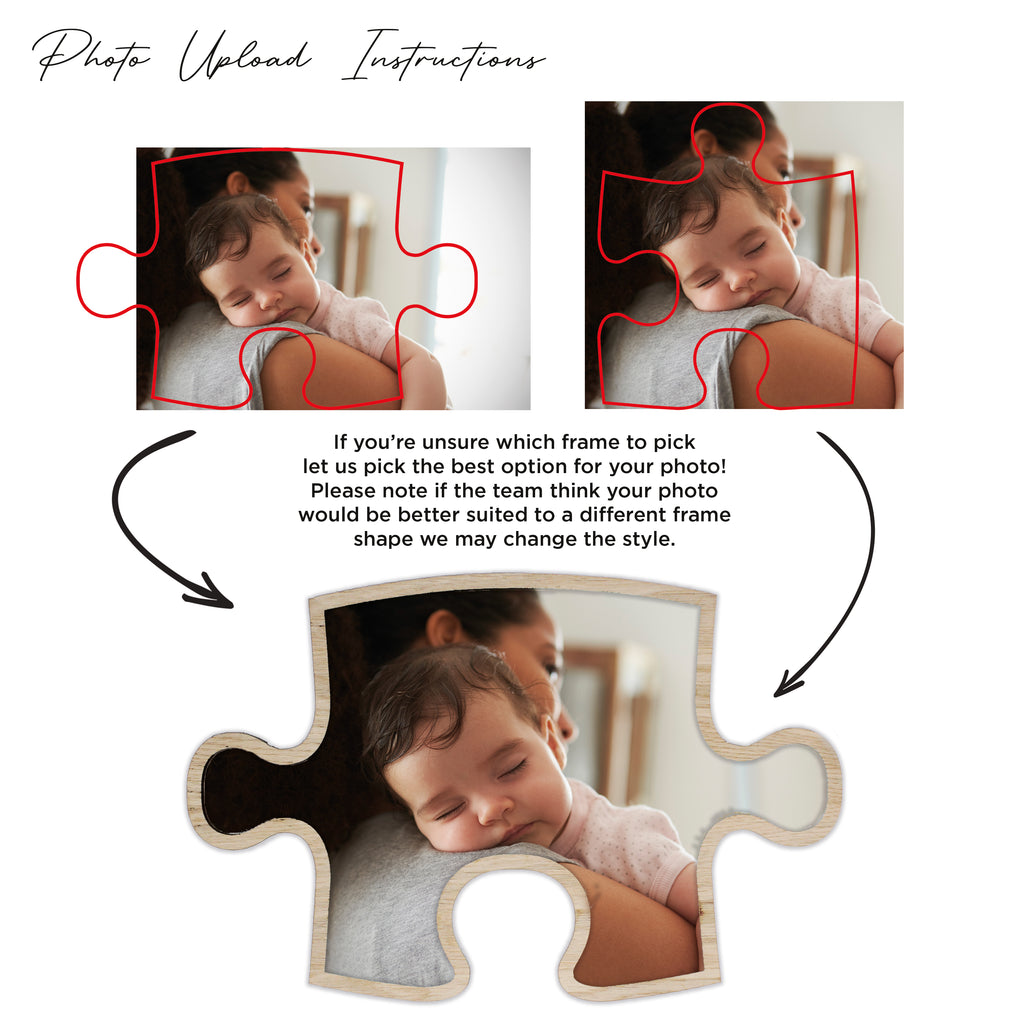 Personalised Jigsaw Piece Photo Frame Print