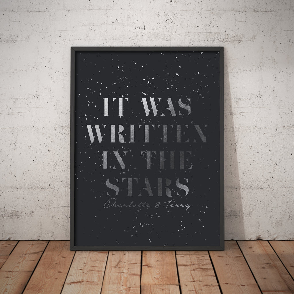 Personalised Metallic Written In The Stars Print