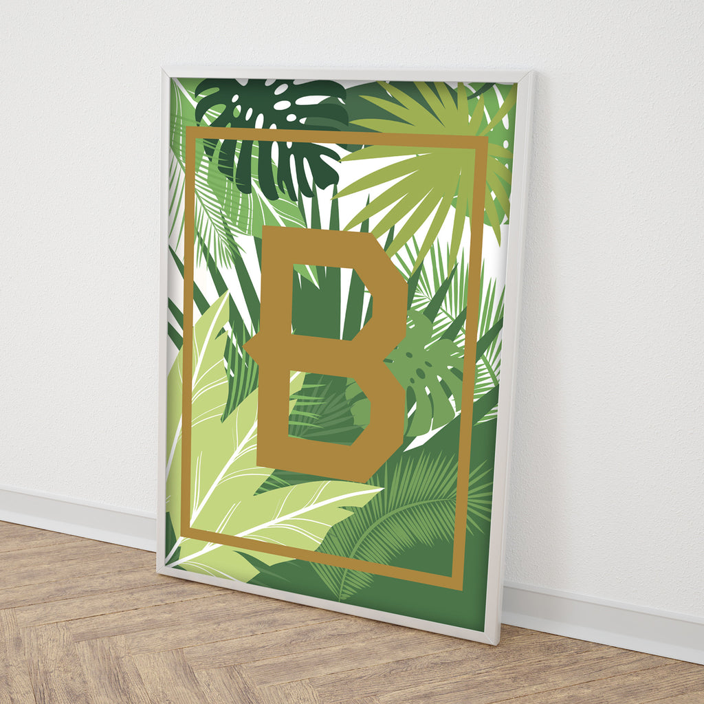 Personalised Palm Leaf Floral Typographic Print
