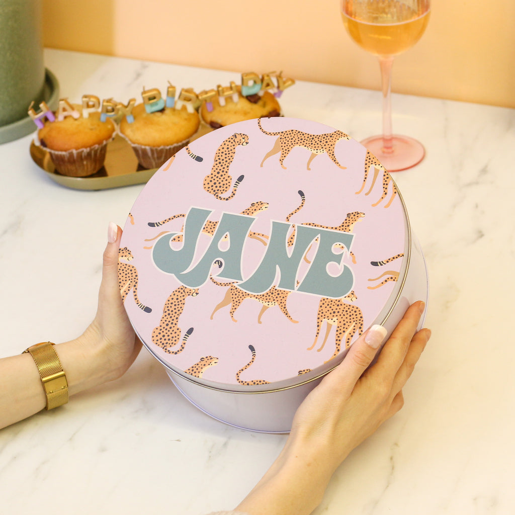 Personalised Leopard Cake Tin