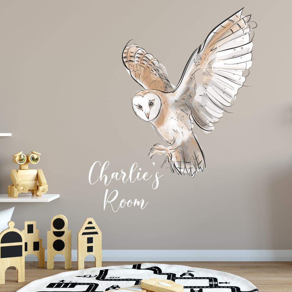 Personalised Owl Wall Sticker For Bedroom Or Nursery