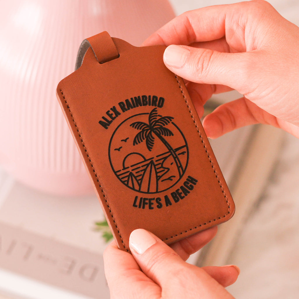 Personalised Beach Luggage Tag Travel Accessory Gift