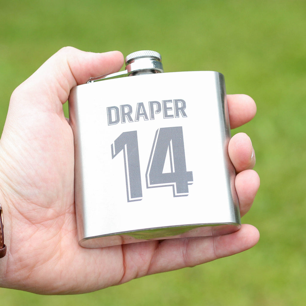 Personalised Football Hip Flask Gift For Dad