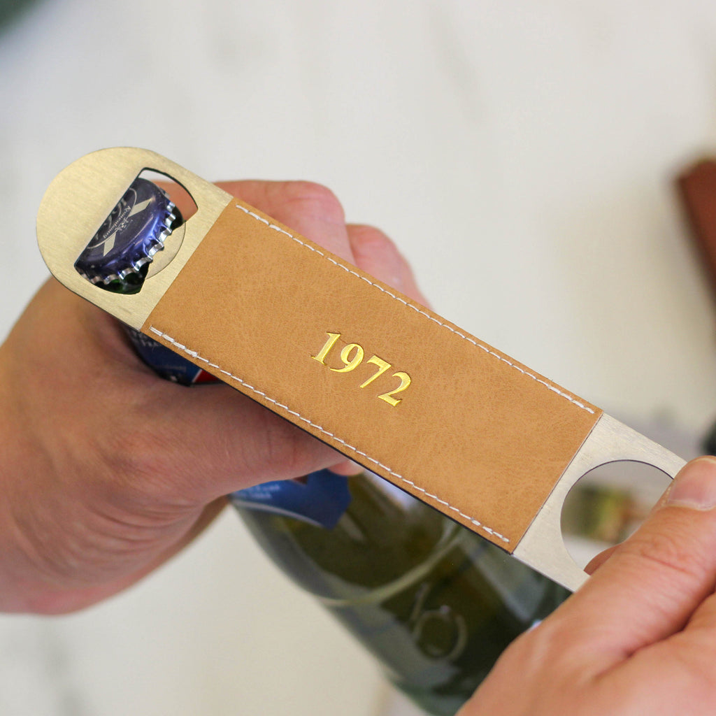 Personalised Hand Foiled Birthday Date Bottle Opener