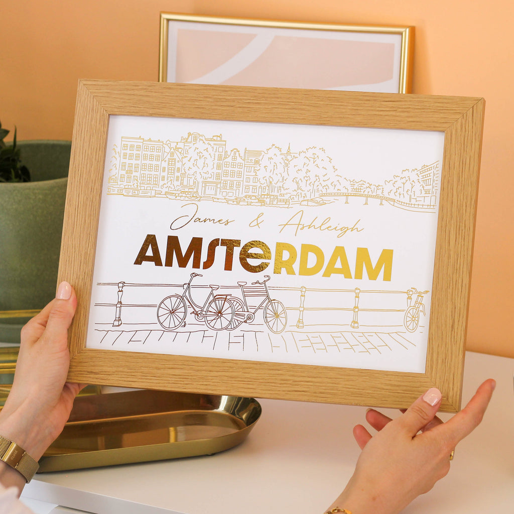 Personalised Amsterdam Foiled Print Wall Art