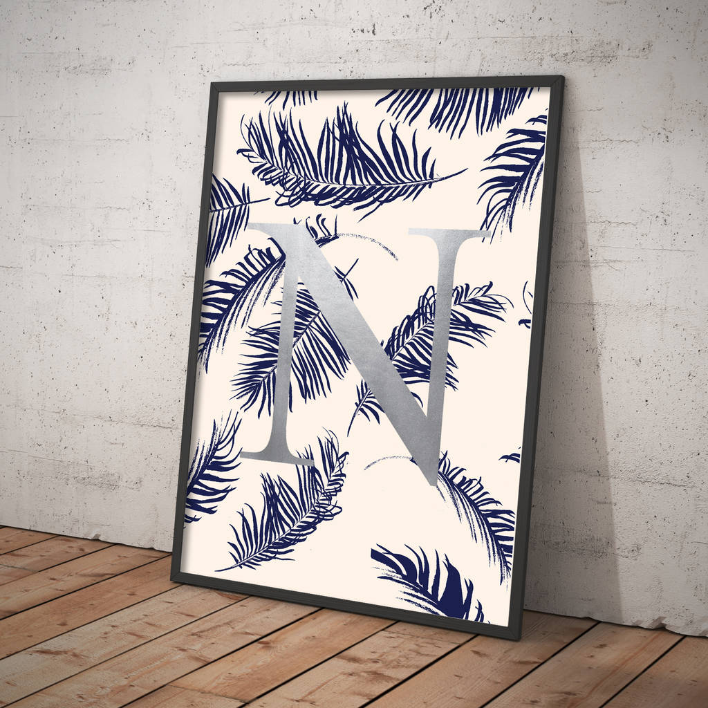 Personalised Foiled Palm Leaf Print