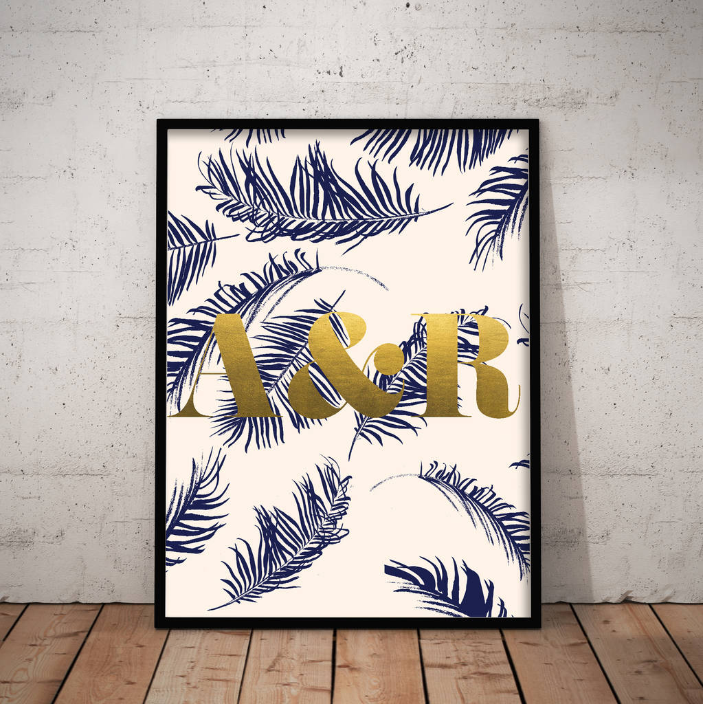 Personalised Foiled Palm Leaf Print