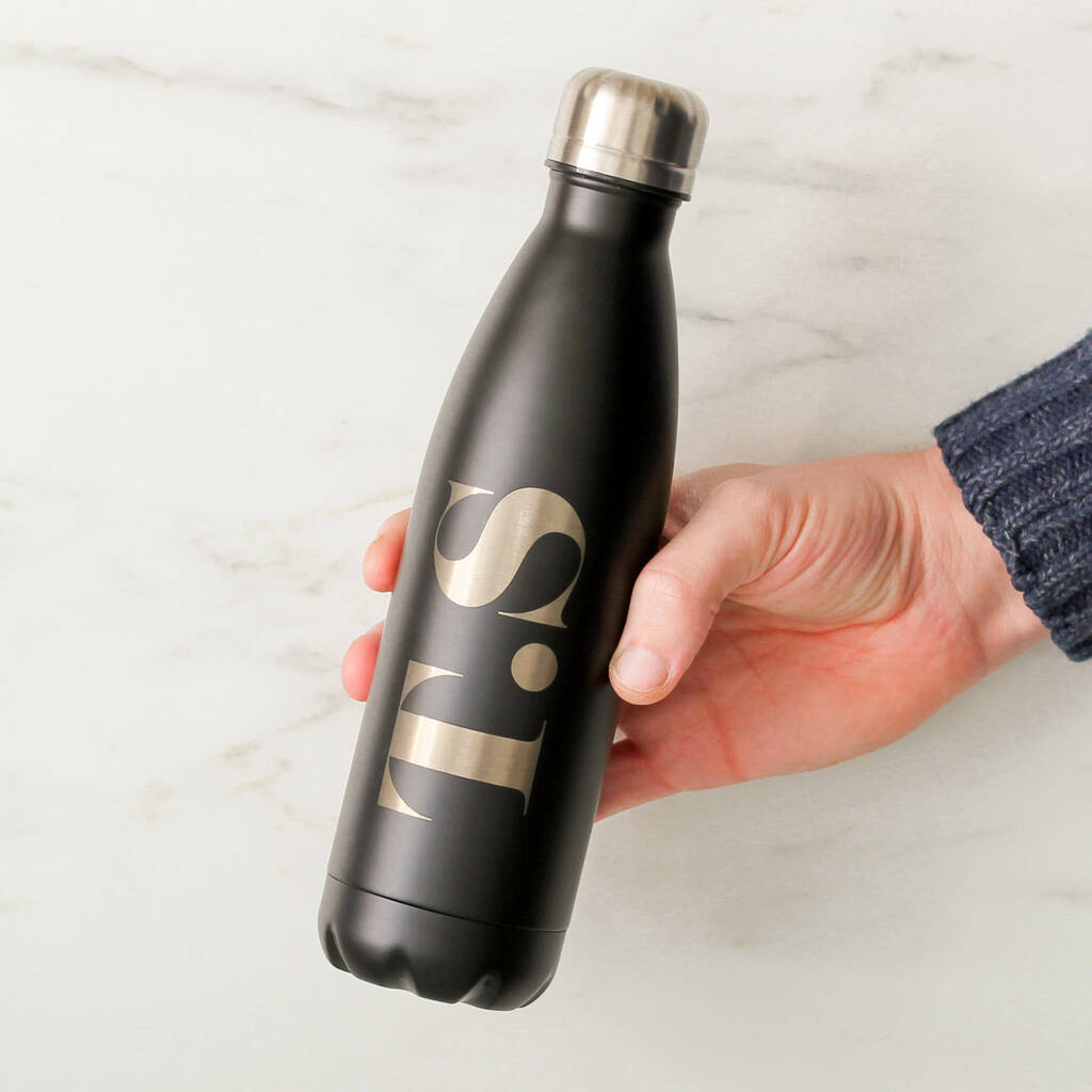 Personalised Reuseable Initials Metal Bottle For Dad