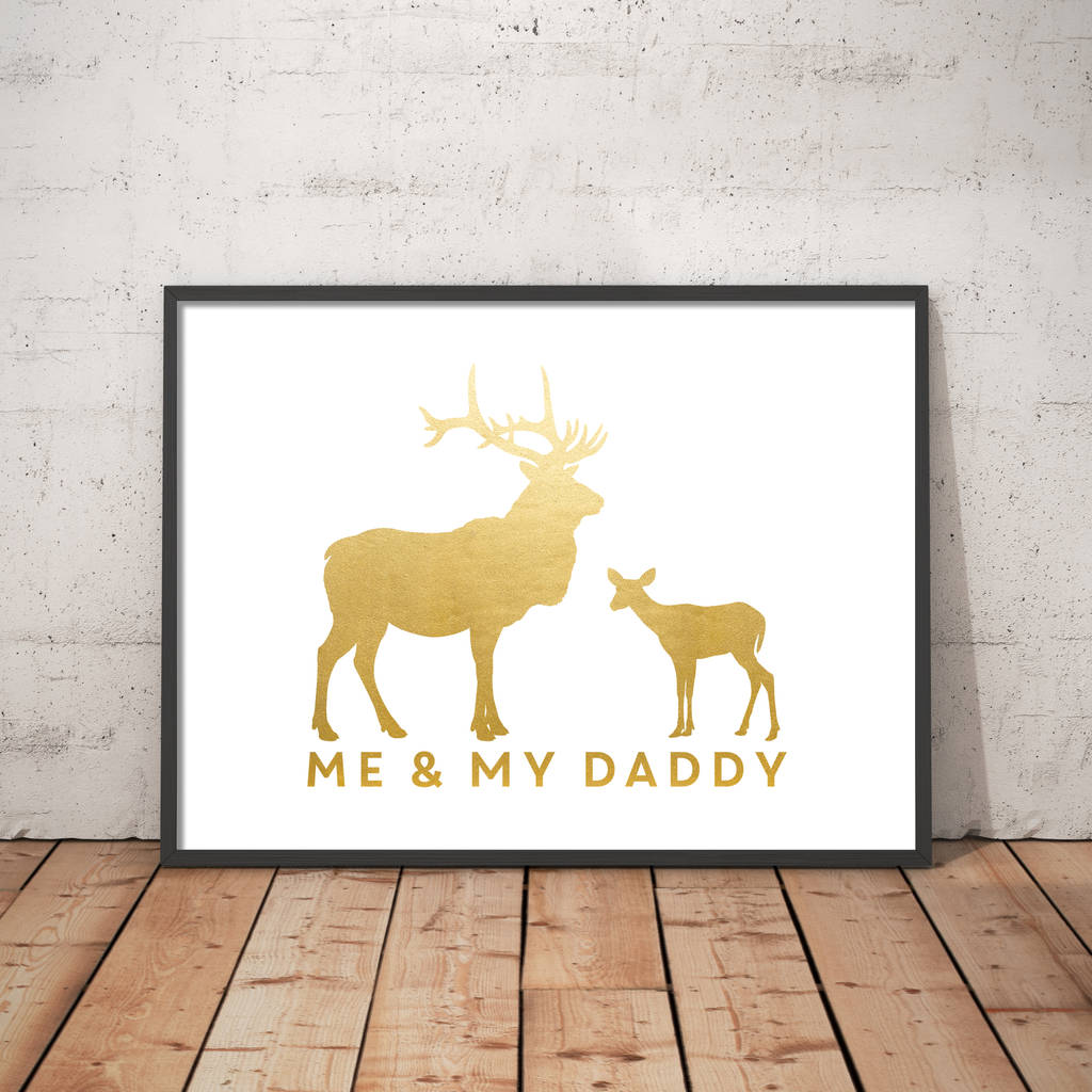 Personalised Me And Dad Stag Print