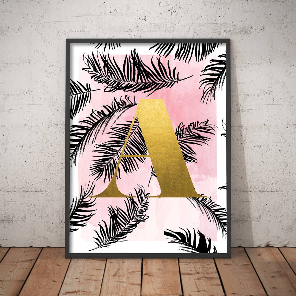 Personalised Palm Leaf Initial Print