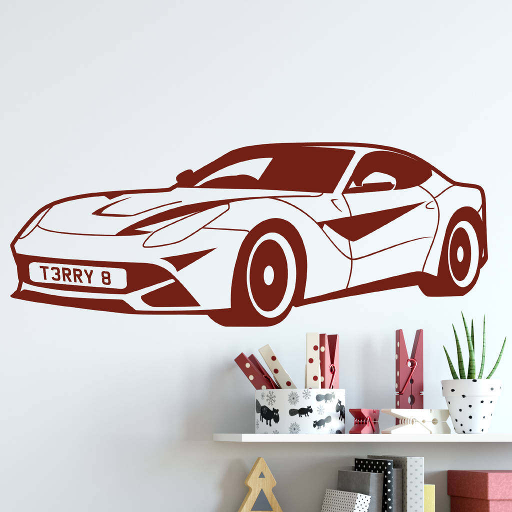 Personalised Race Car Wall Sticker