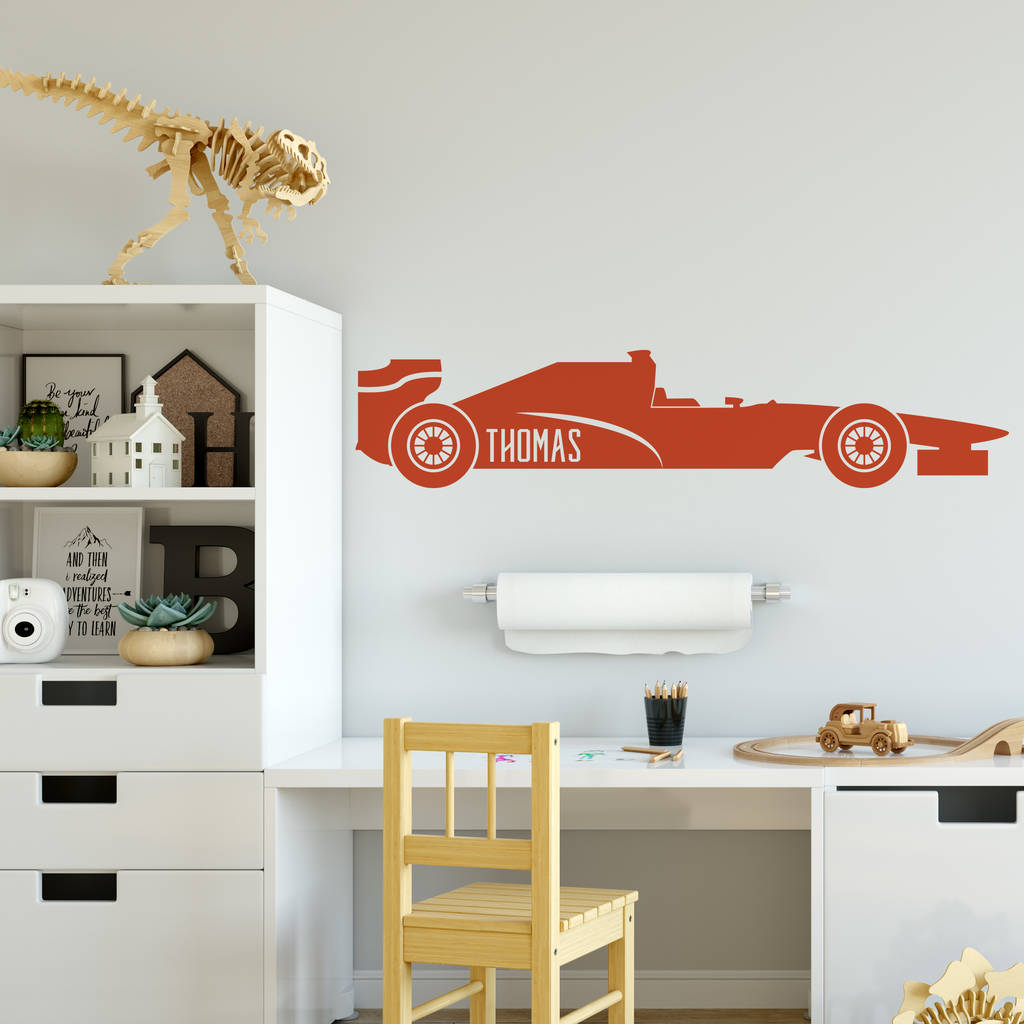 Personalised Racing Car Wall Sticker